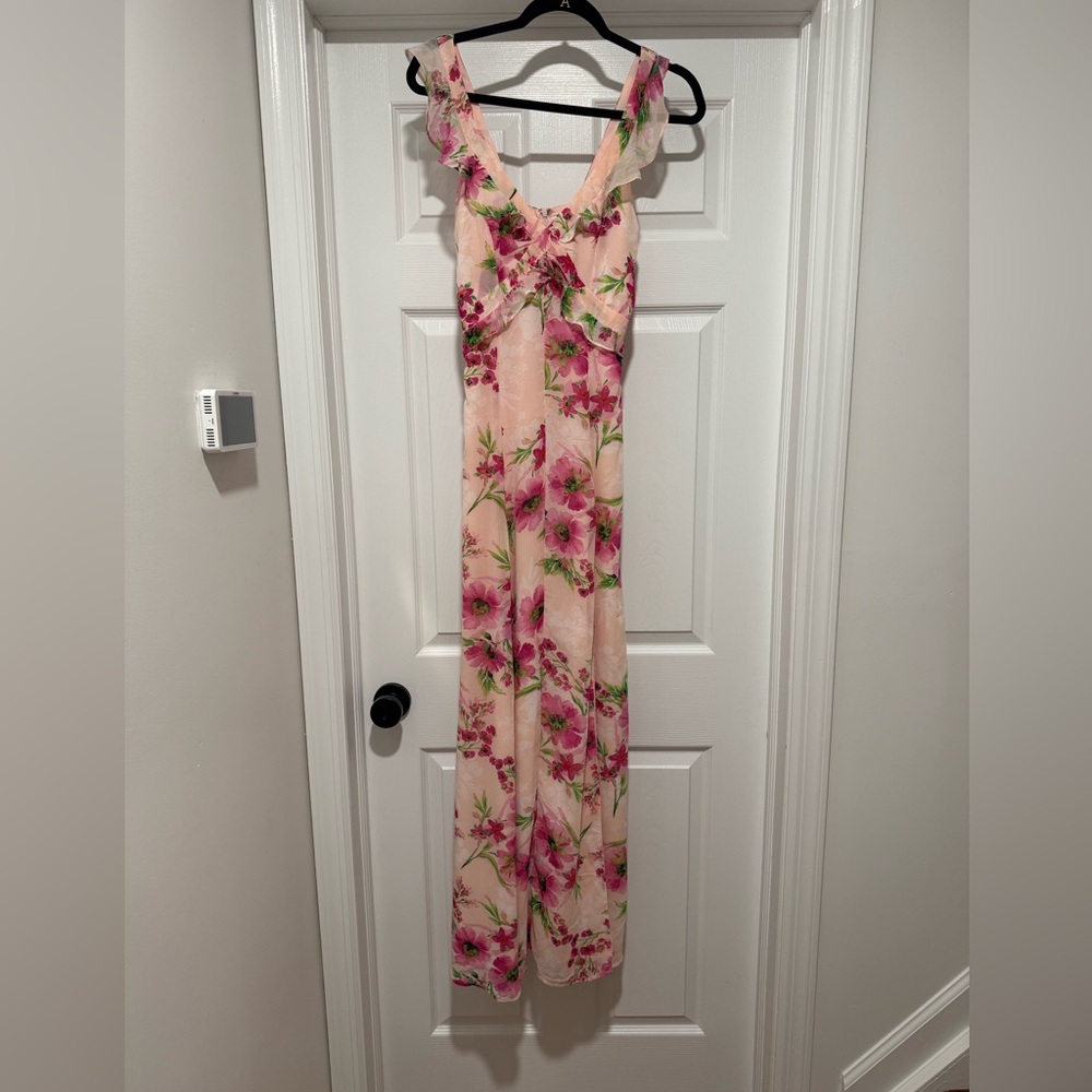 Lulus - Floral Pink Maxi Dress